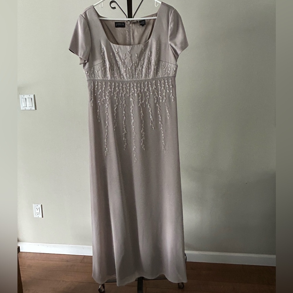 Liz Claiborne Night Elegant Taupe Evening Dress, Size 12.